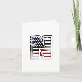 Brev N Monogram Initial USA Anteckningskort