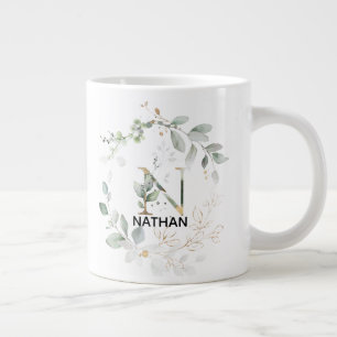 Brev N Ursprunglig Monogram (magisk krans) i Guld Jumbo Mugg