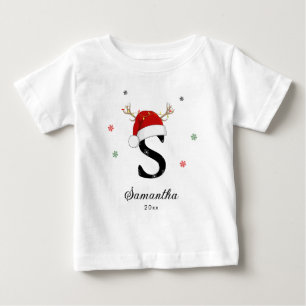 Brev Namn Santa Hat Monogram Anpassningsbar In T Shirt