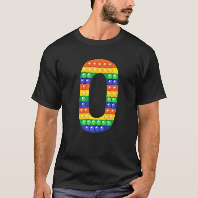 Brev O Capital Alphabet Fidget Pop IT Matching P T Shirt (Framsida)