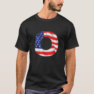 Brev O Capital Alphabet Förenta staterna Flagga Mo T Shirt