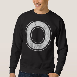 Brev O Capital Alphabet Monogram Initial Lång Ärmad Tröja