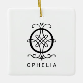 Brev O Elegant Monogram jul Ornament