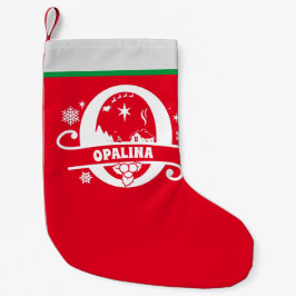 Brev O jul Monogram Initial Namn Red White Liten Julstrumpa