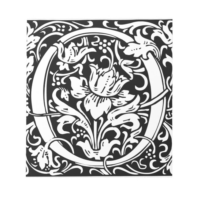 Brev O Medieval Monogram Art nouveau Anteckningsblock (Framsida)