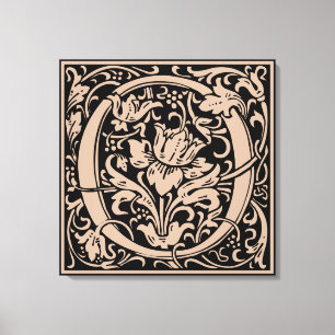 Brev O Medieval Monogram Art nouveau Canvastryck