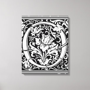 Brev O Medieval Monogram Art nouveau Canvastryck