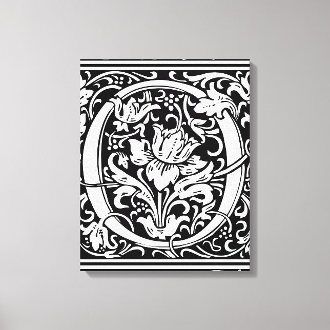 Brev O Medieval Monogram Art nouveau Canvastryck (Framsida)
