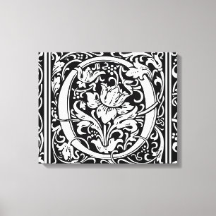 Brev O Medieval Monogram Art nouveau Canvastryck