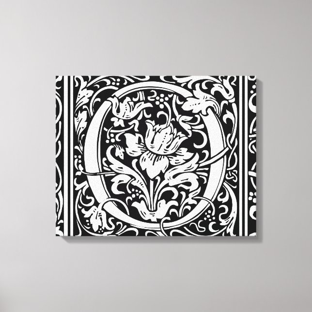 Brev O Medieval Monogram Art nouveau Canvastryck (Framsida)