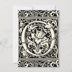 Brev O Medieval Monogram Art nouveau Inbjudningar