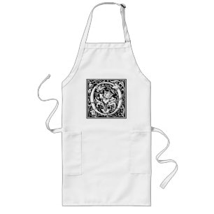 Brev O Medieval Monogram Art nouveau Långt Förkläde