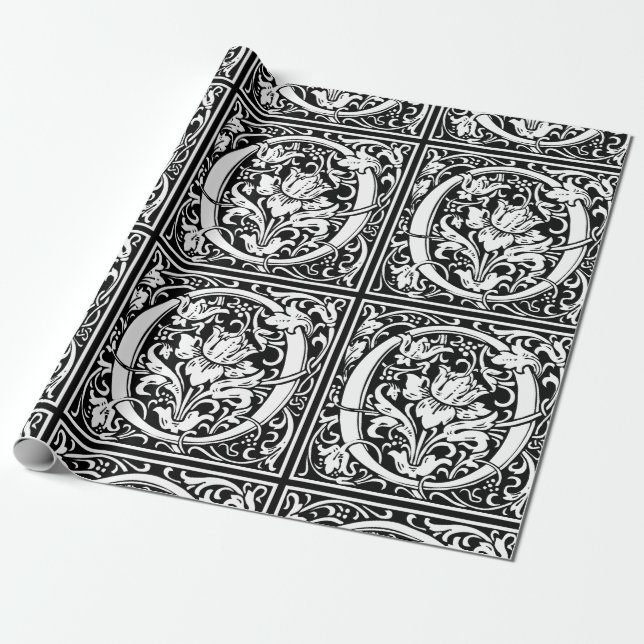 Brev O Medieval Monogram Art nouveau Presentpapper (Utrullad)