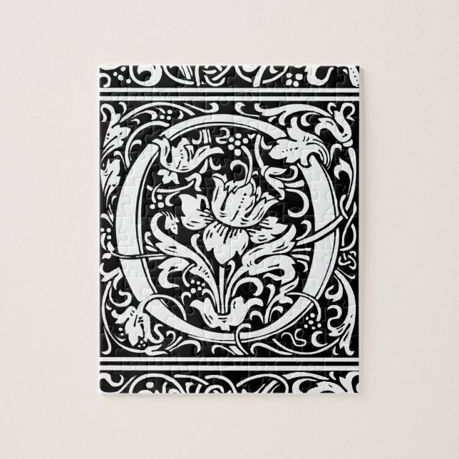 Brev O Medieval Monogram Art nouveau Pussel (Vertikal)