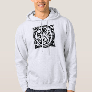 Brev O Medieval Monogram Art nouveau Tröja Med Luva