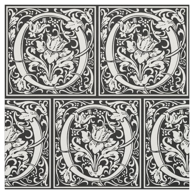 Brev O Medieval Monogram Art nouveau Tyg (Provkarta)