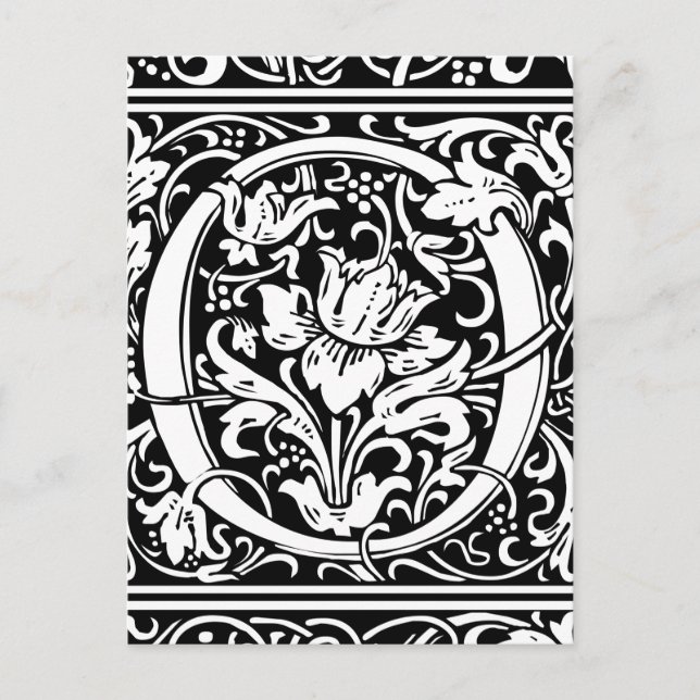 Brev O Medieval Monogram Art nouveau Vykort (Framsida)