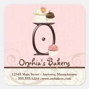Brev O Monogram Cupaka Logotyp Business Stickers Fyrkantigt Klistermärke