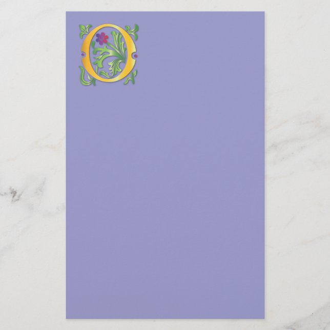 Brev O Monogram Fleur de lis Brevpapper (Framsida)