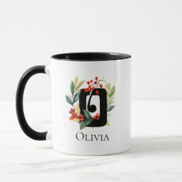Brev O Monogram Initial jul - berrykrutandning Mugg