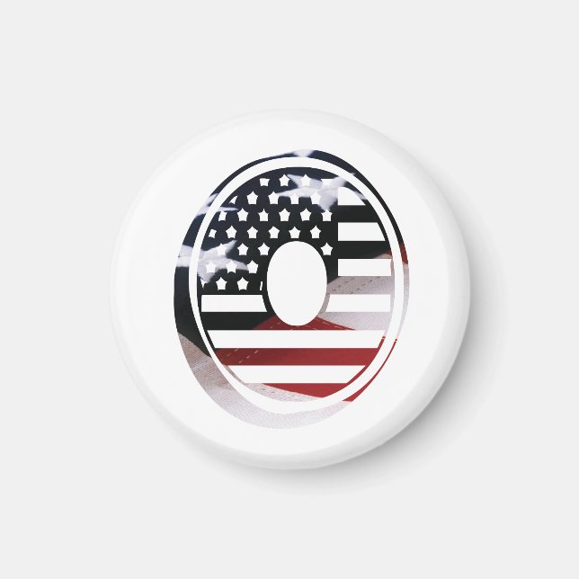 Brev O Monogram Initial USA Magnet (Framsidan)