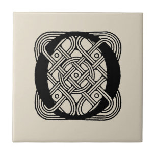 Brev O Vintage Celtic Knot Monogram Kakelplatta