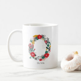 BREV O | Whimsique Blommigt Brev Monogram I Mugg