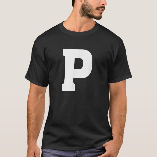 Brev P Alphabet Capital Brev T Shirt (Framsida)