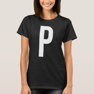 BREV P ALPHABET MONOGRAM INITIAL T SHIRT