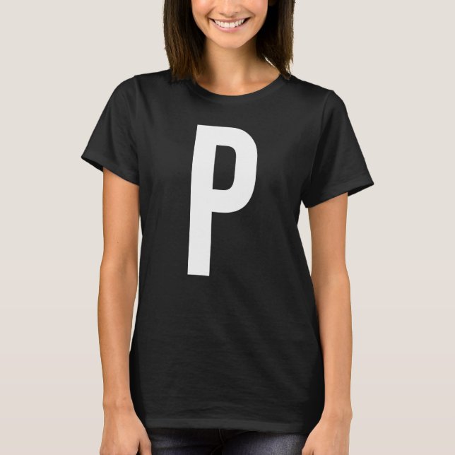 BREV P ALPHABET MONOGRAM INITIAL T SHIRT (Framsida)