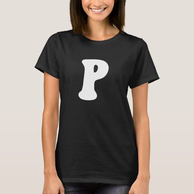 Brev P Capital Alphabet Team Groups Costume Matc T Shirt (Framsida)