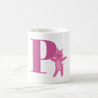 Brev P & gris Kaffemugg