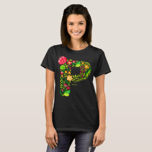 Brev P i Flowers T-Shirt