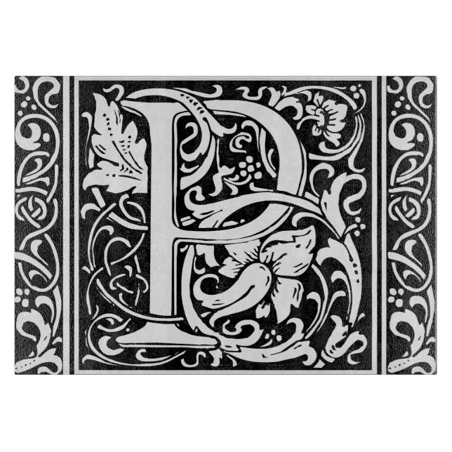 Brev P Medieval Monogram Art nouveau (Framsidan)