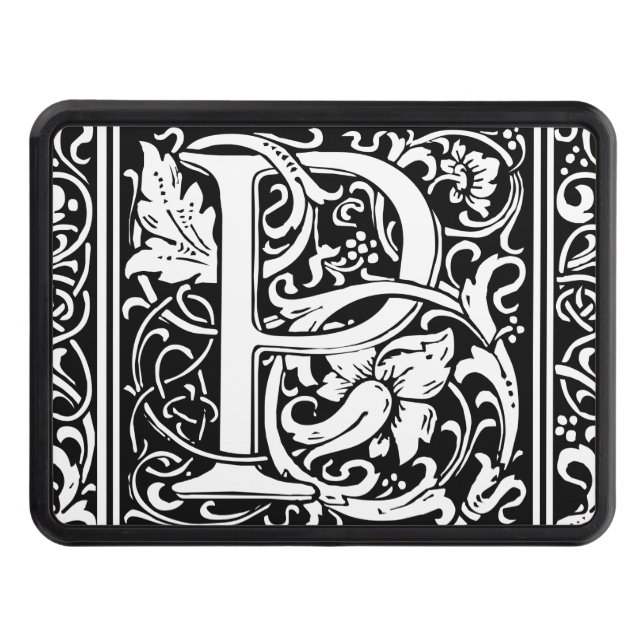 Brev P Medieval Monogram Art nouveau Dragkroksskydd (Framsidan)