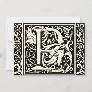 Brev P Medieval Monogram Art nouveau Inbjudningar