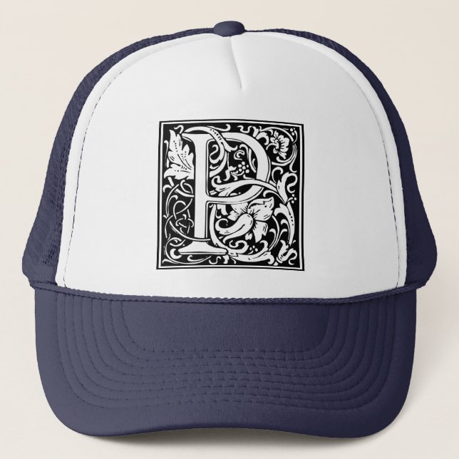 Brev P Medieval Monogram Art nouveau Keps (Framsida)