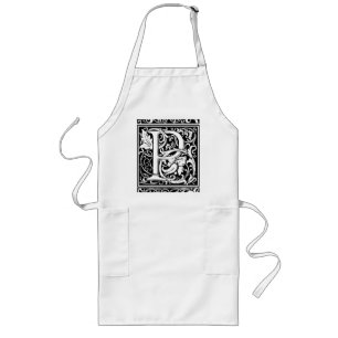 Brev P Medieval Monogram Art nouveau Långt Förkläde
