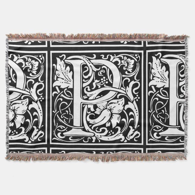 Brev P Medieval Monogram Art nouveau Mysfilt (Framsidan)