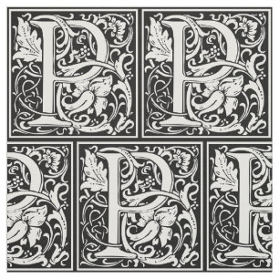 Brev P Medieval Monogram Art nouveau Tyg