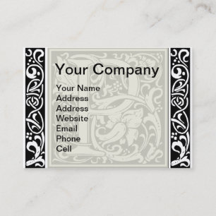Brev P Medieval Monogram Art nouveau Visitkort