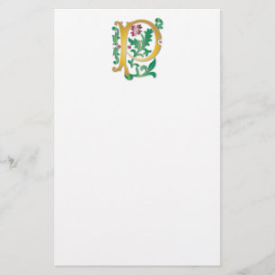 Brev P Monogram Fleur de lis Brevpapper