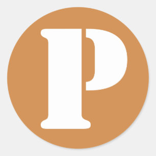 Brev P Peru Guld stencil Alfabet av Janz Runt Klistermärke