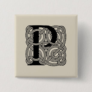 Brev P Vintage Celtic Knot Monogram Knapp