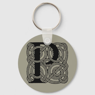 Brev P Vintage Celtic Knot Monogram Nyckelring