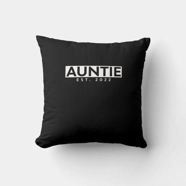 Brev Print Graphic Auntie est. 2022 Kudde (Framsida)