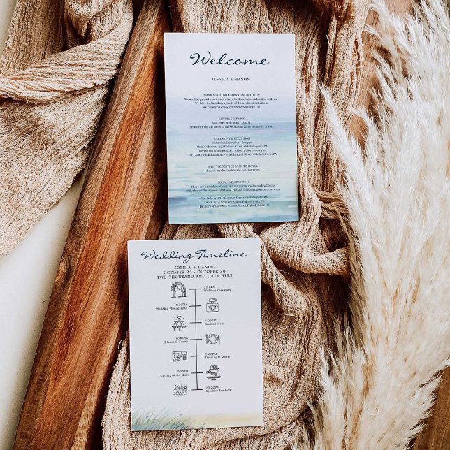 Brev-programmet Beach Wedding Välkommen Itinerary Program (Skapare uppladdad)