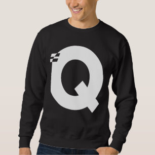 Brev Q Alphabet Initial Monogram Lång Ärmad Tröja