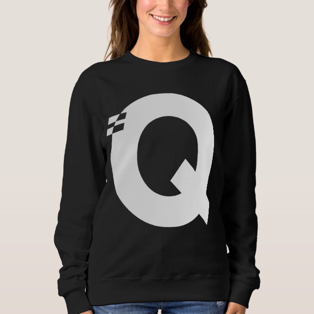 Brev Q Alphabet Initial Monogram T Shirt (Framsida)