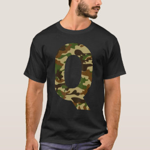 Brev Q Capital Alphabet Camouflage Initial T Shirt